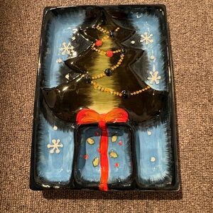 Festive Christmas Tree Ceramic Platter
